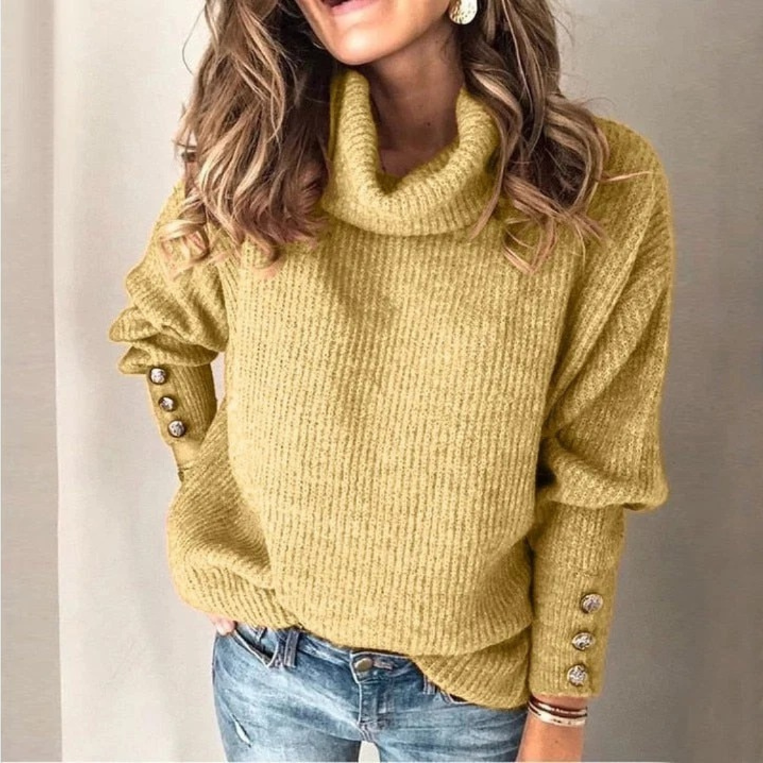 Hildegard | Damen Warme Strick Rollkragenpullover