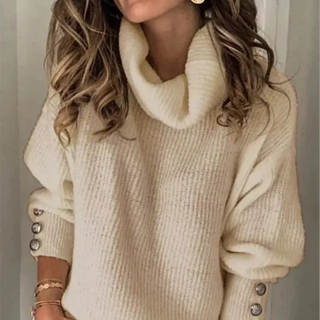 Hildegard | Damen Warme Strick Rollkragenpullover