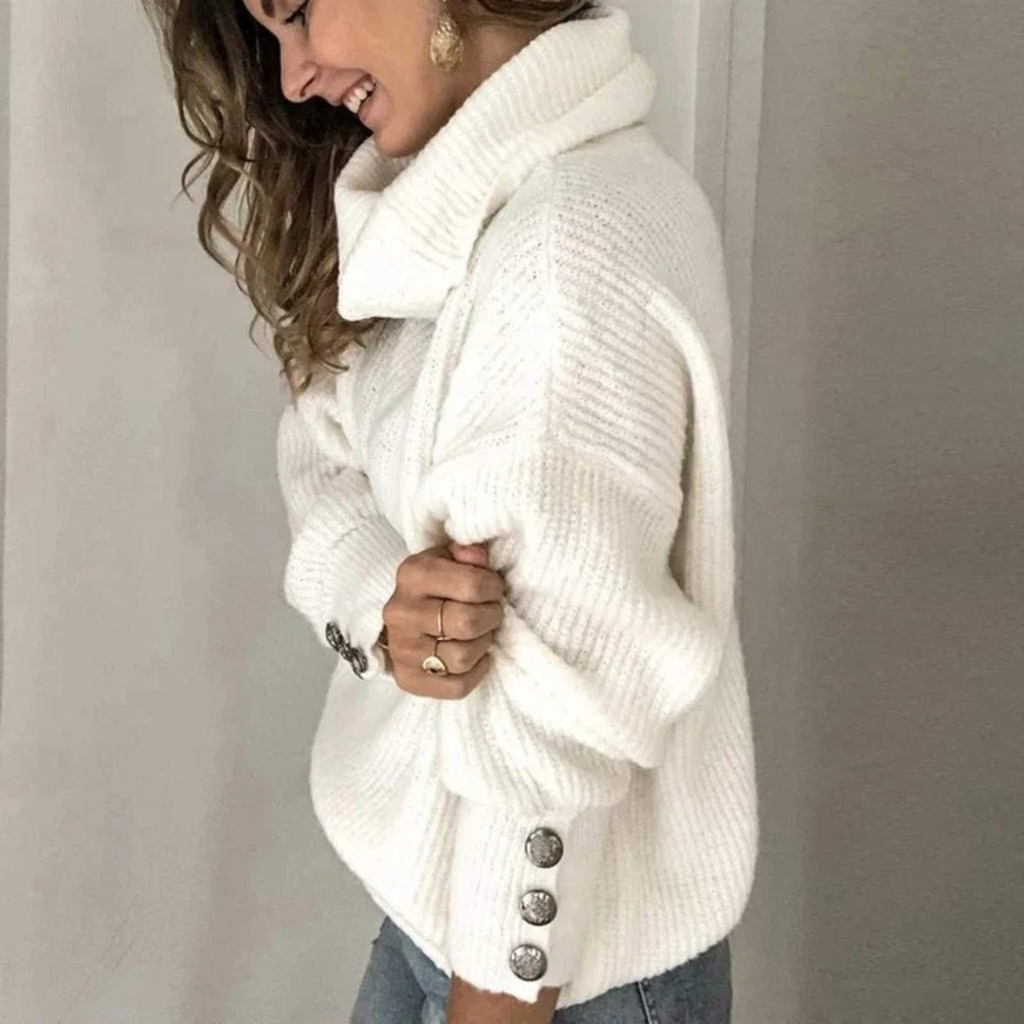 Hildegard | Damen Warme Strick Rollkragenpullover