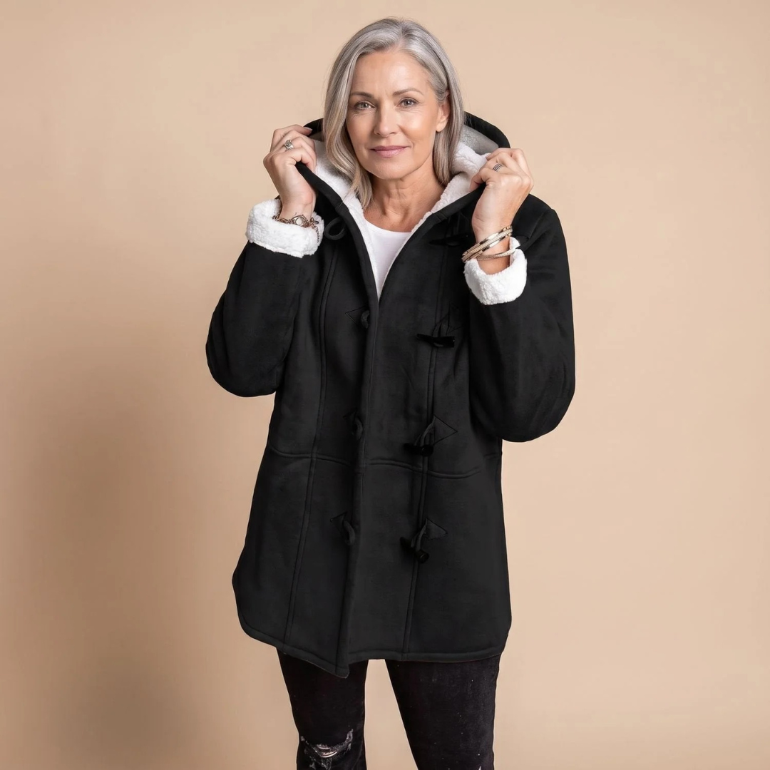 Hildegard | Damen Winterjacke mit Kapuze und Knöpfen