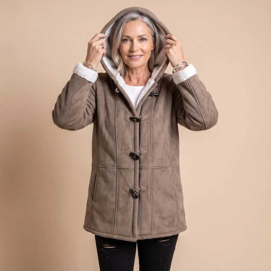 Hildegard | Damen Winterjacke mit Kapuze und Knöpfen