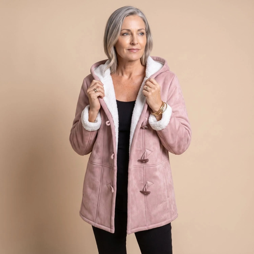 Hildegard | Damen Winterjacke mit Kapuze und Knöpfen