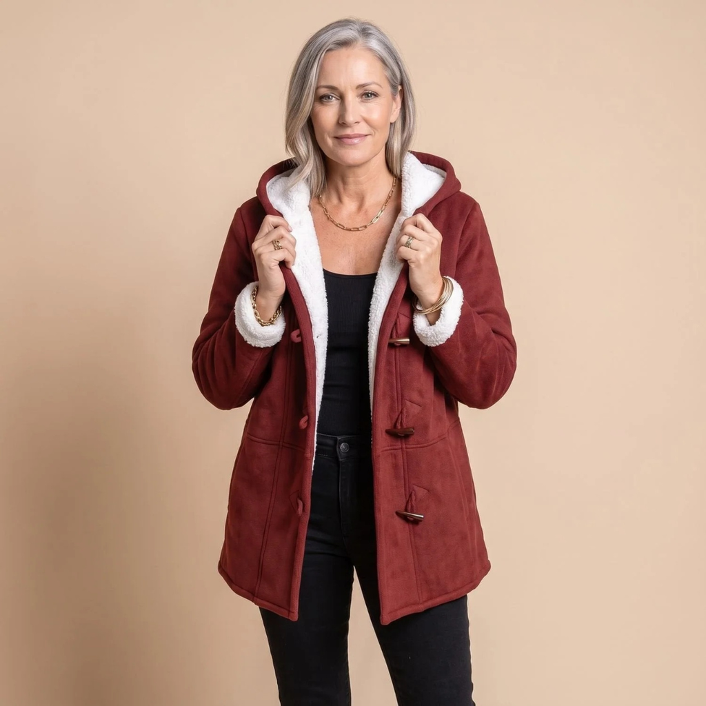 Hildegard | Damen Winterjacke mit Kapuze und Knöpfen