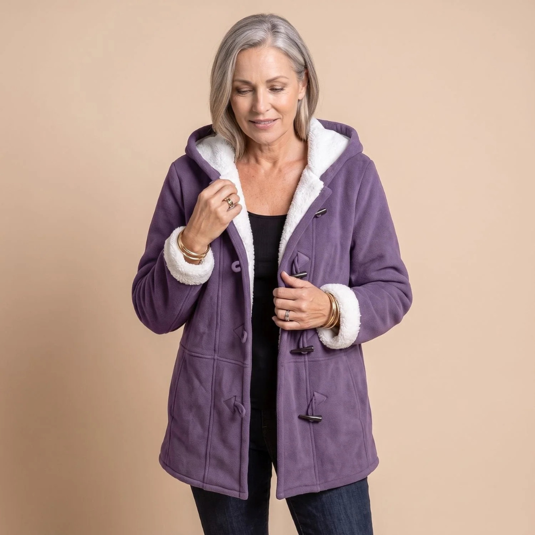 Hildegard | Damen Winterjacke mit Kapuze und Knöpfen