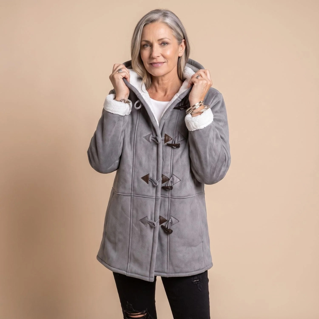 Hildegard | Damen Winterjacke mit Kapuze und Knöpfen