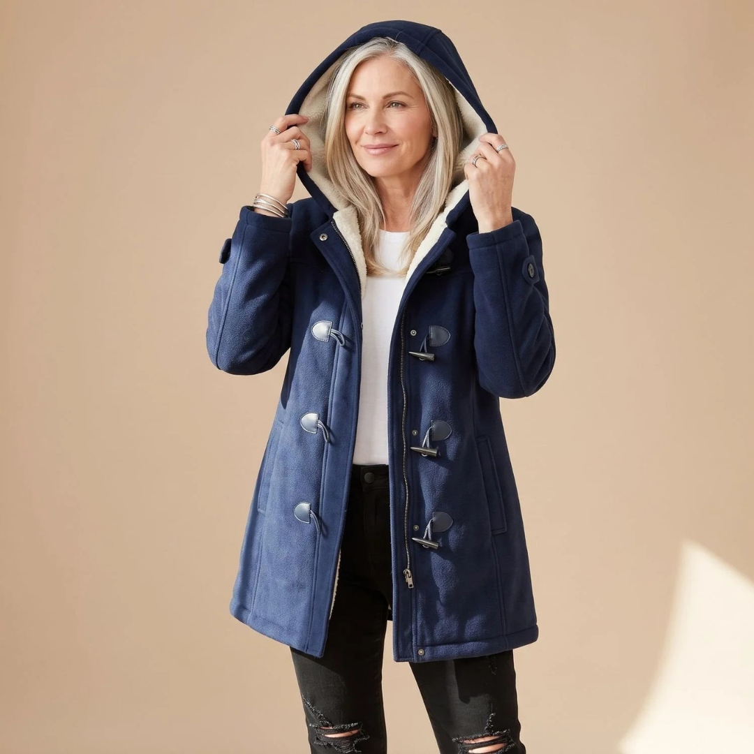 Hildegard | Damen Winterjacke mit Kapuze und Knöpfen