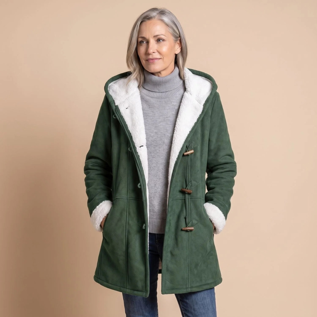 Hildegard | Damen Winterjacke mit Kapuze und Knöpfen