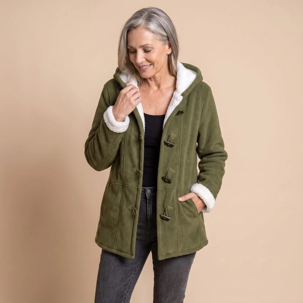 Hildegard | Damen Winterjacke mit Kapuze und Knöpfen
