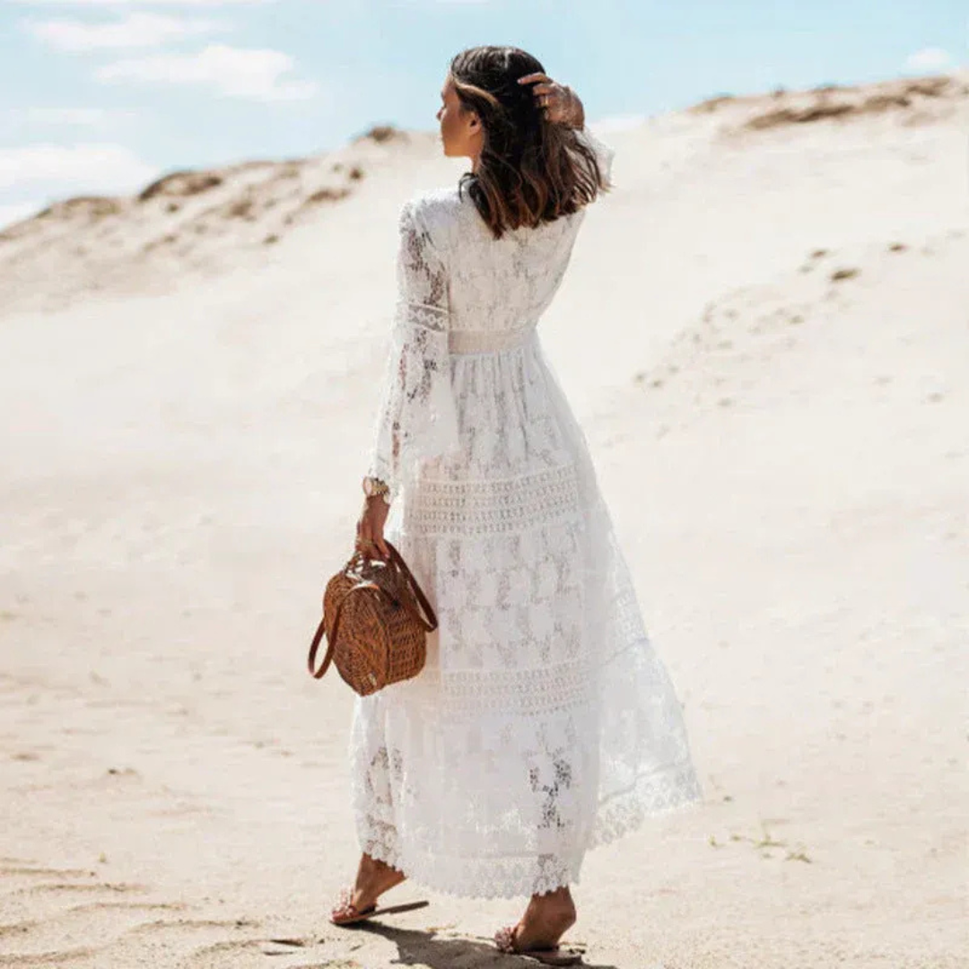 Hiltrud | Damen Sommerkleid Maxi Für Urlaub Und Sommer