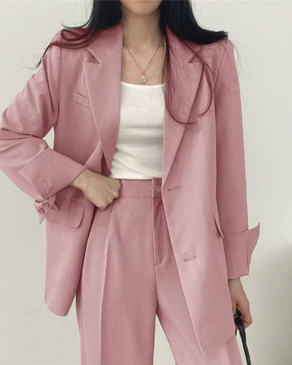 Hosenanzug Set mit Long-Blazer und Hose – Oversize Damen Set