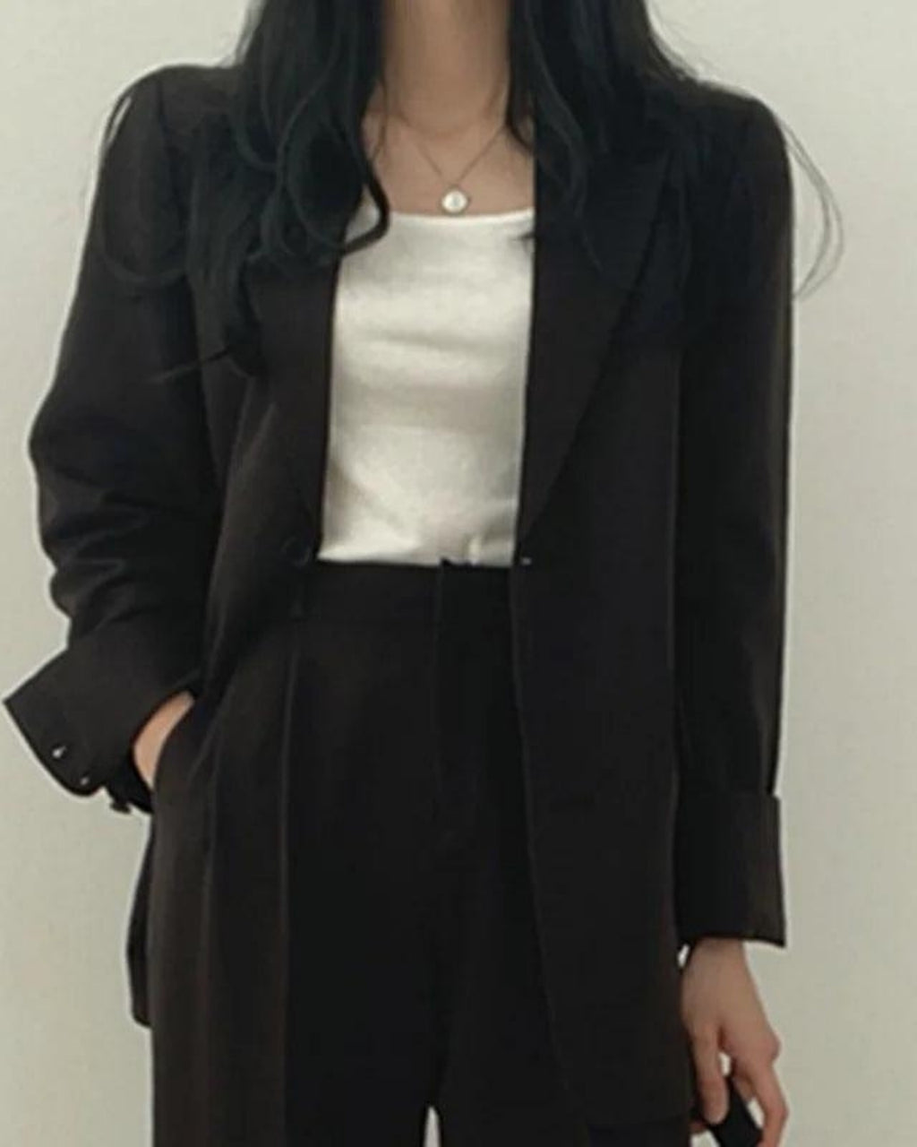 Hosenanzug Set mit Long-Blazer und Hose – Oversize Damen Set