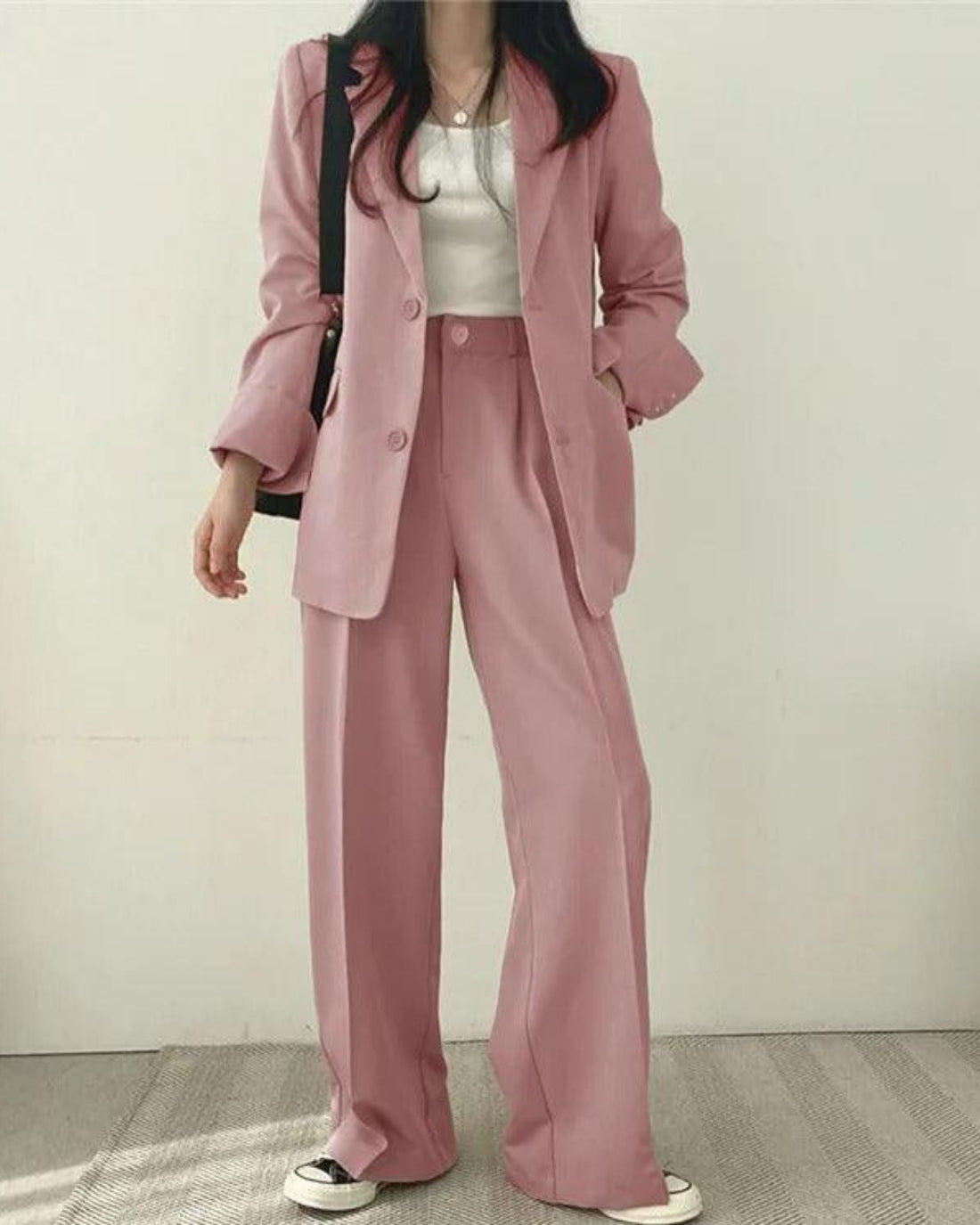 Hosenanzug Set mit Long-Blazer und Hose – Oversize Damen Set