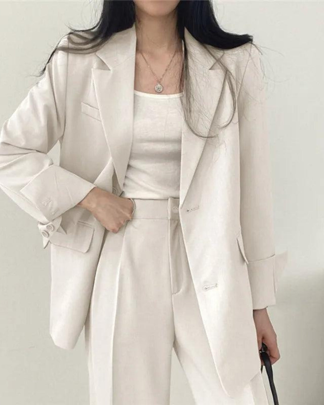 Hosenanzug Set mit Long-Blazer und Hose – Oversize Damen Set