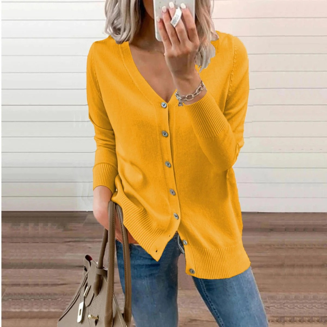 Ida | Damen Klassische Langarm Strickjacke