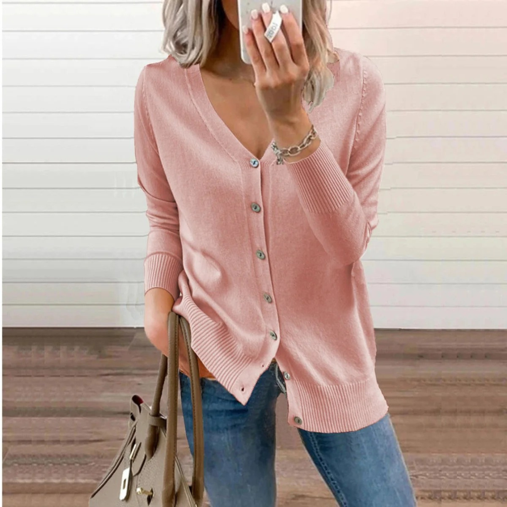 Ida | Damen Klassische Langarm Strickjacke