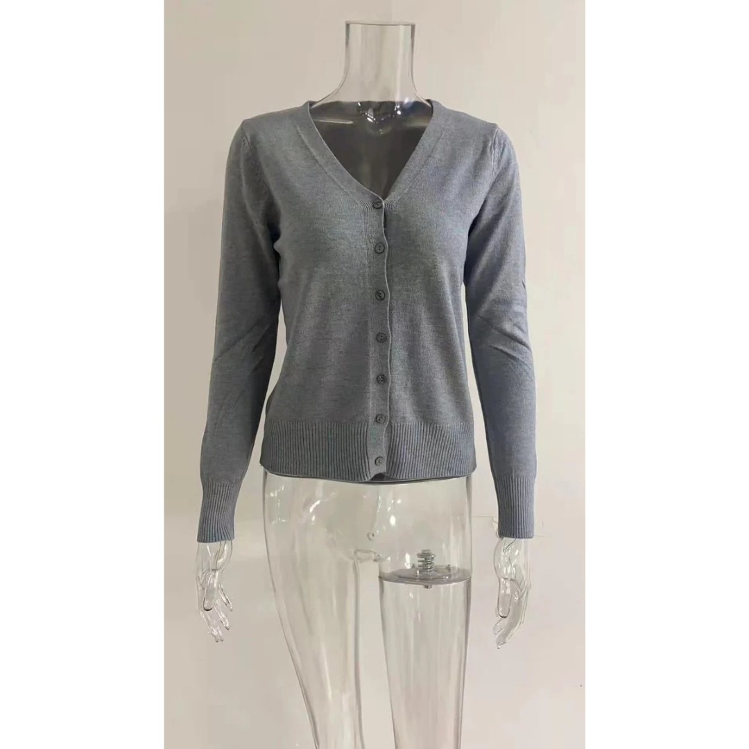 Ida | Damen Klassische Langarm Strickjacke
