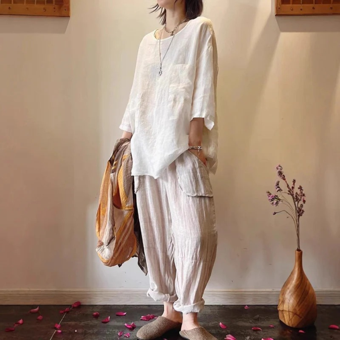Ida | Damen Weiße Relaxed-Fit Tunika