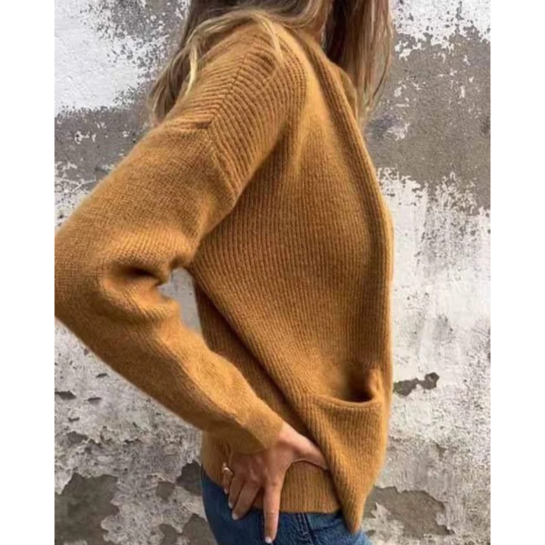 Iduna | Damen Strickjacke mit Reißverschluss und Taschen