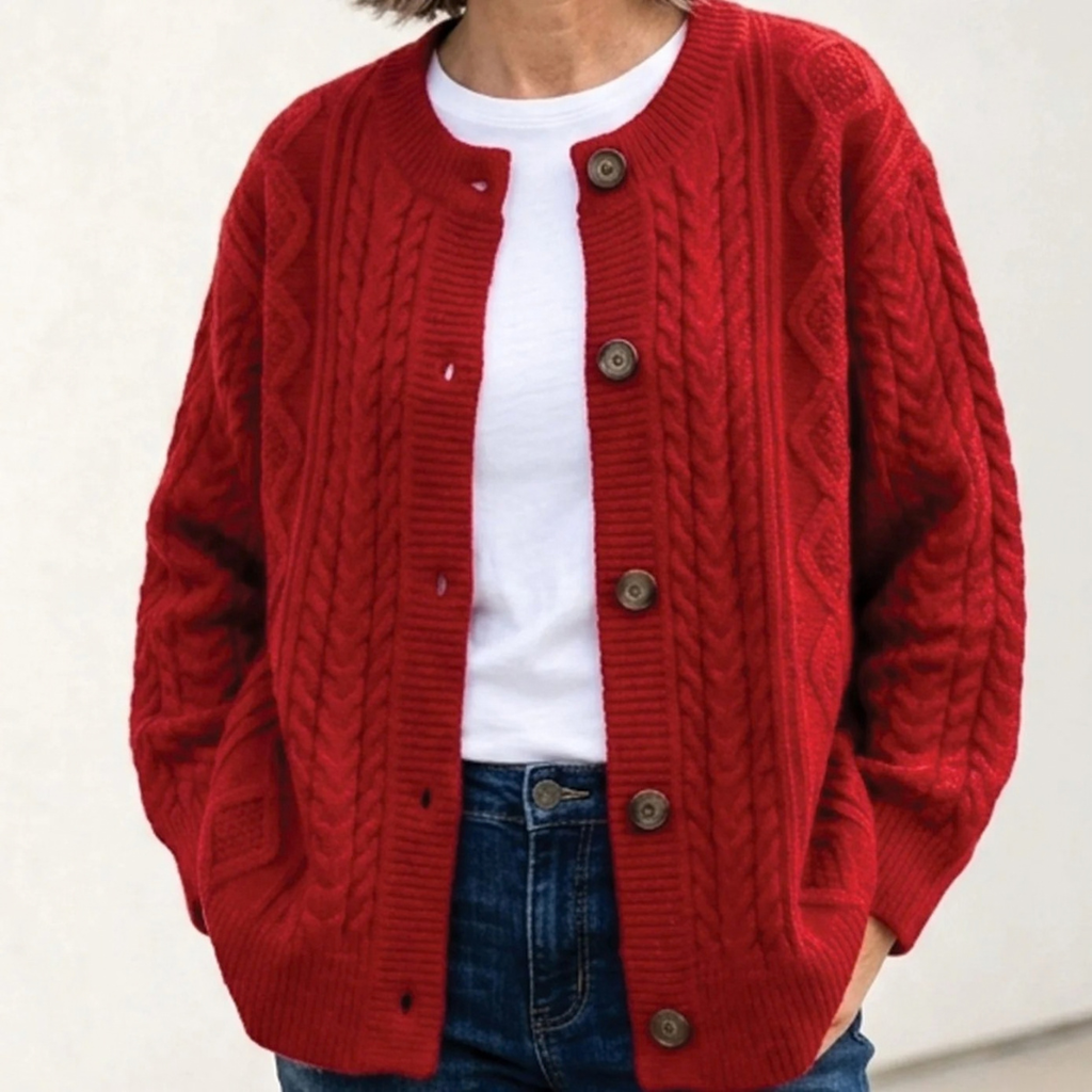 Ikra | Damen Strickjacke mit muster, Knöpfen