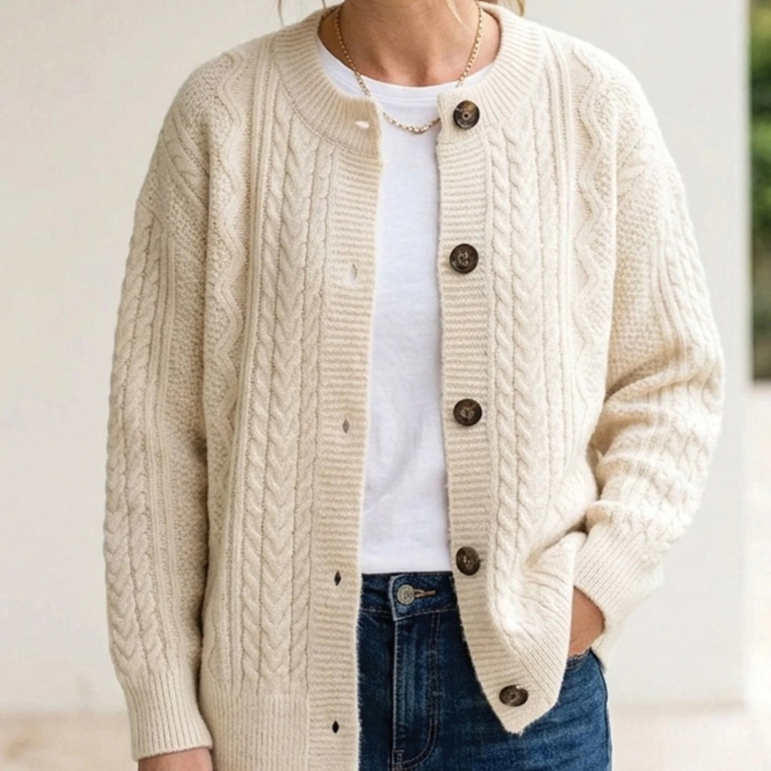 Ikra | Damen Strickjacke mit muster, Knöpfen