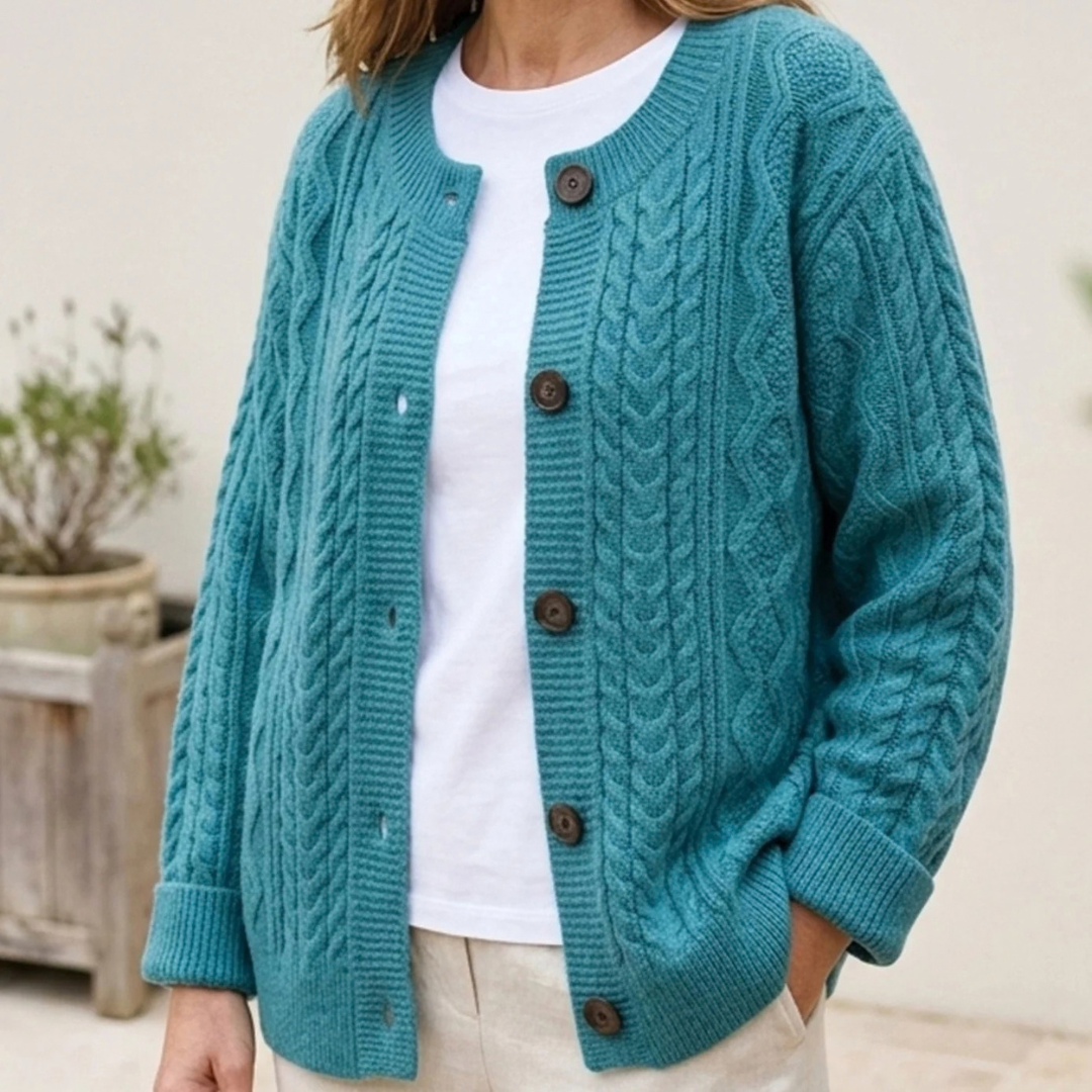Ikra | Damen Strickjacke mit muster, Knöpfen
