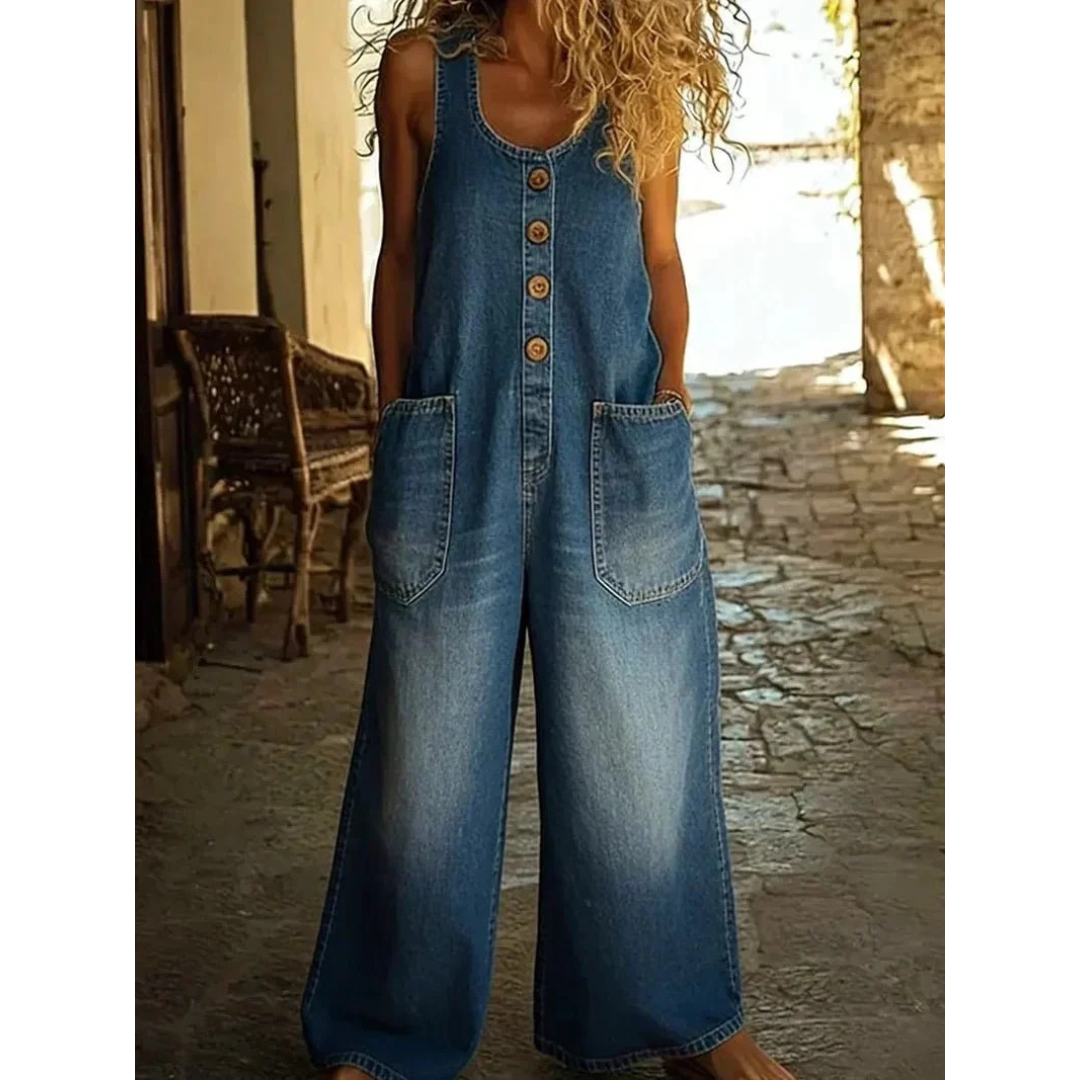 Ilka | Damen Denim Jumpsuit Freizeit