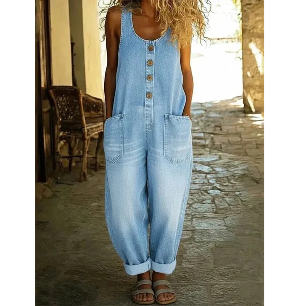 Ilka | Damen Denim Jumpsuit Freizeit