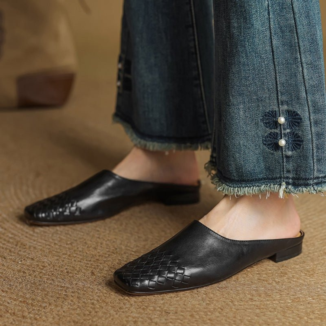 Ina | Damen Orthopädische Komfort Leder Mules