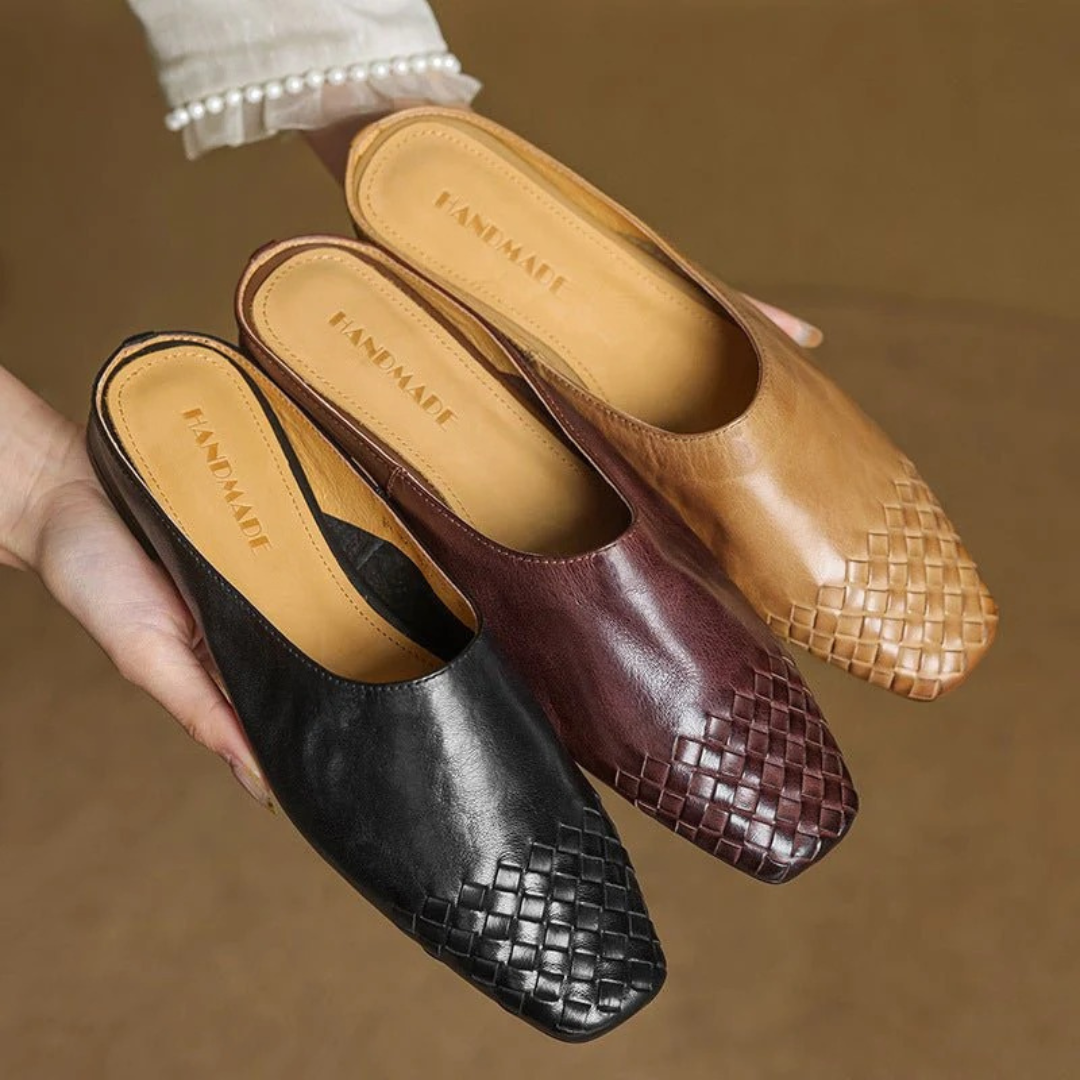 Ina | Damen Orthopädische Komfort Leder Mules