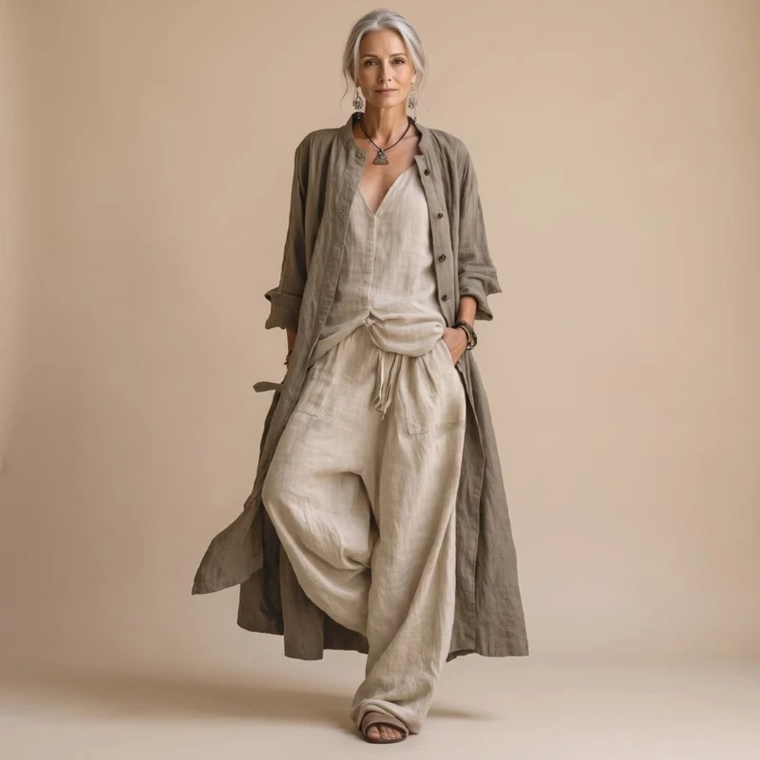 Ingrid | Damen Jacke mit Langarm, Knöpfen und Braun