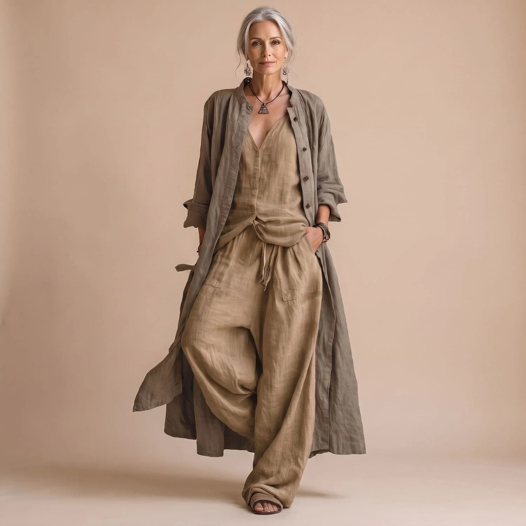 Ingrid | Damen Jacke mit Langarm, Knöpfen und Braun