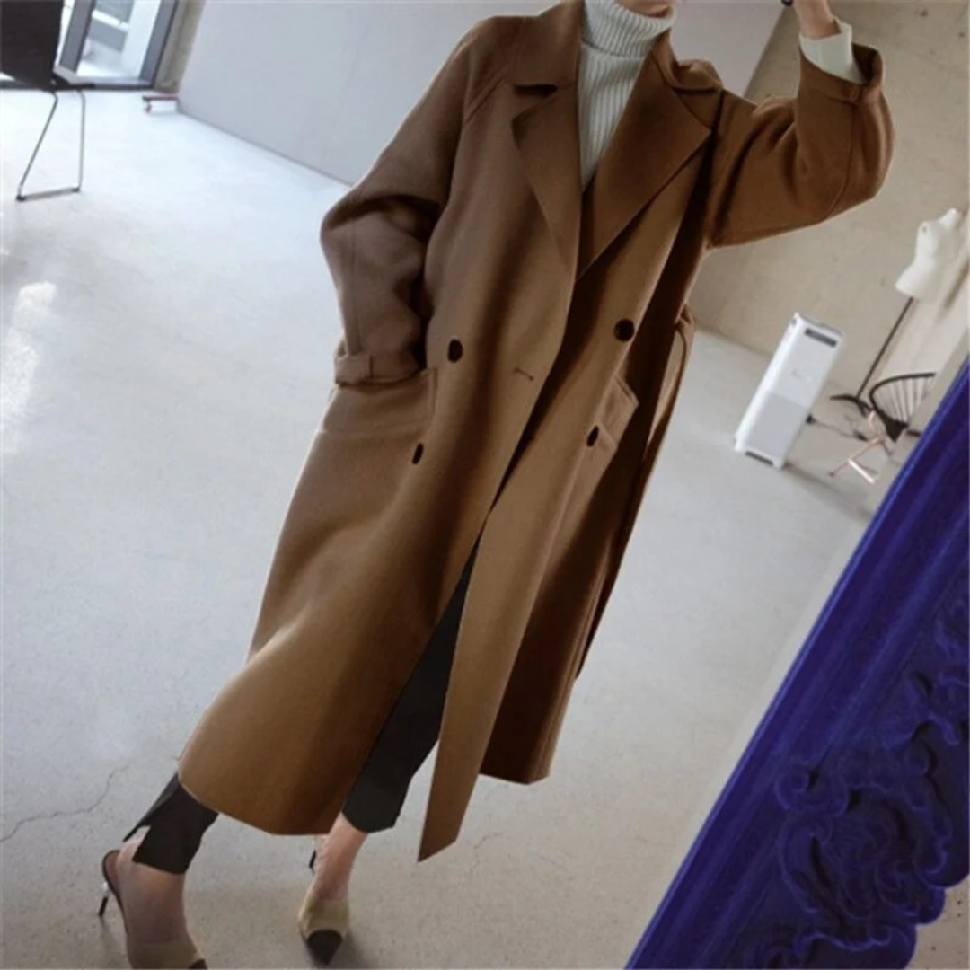 Ingrid | Damen Schicke Lange Winterjacke mit Kragen