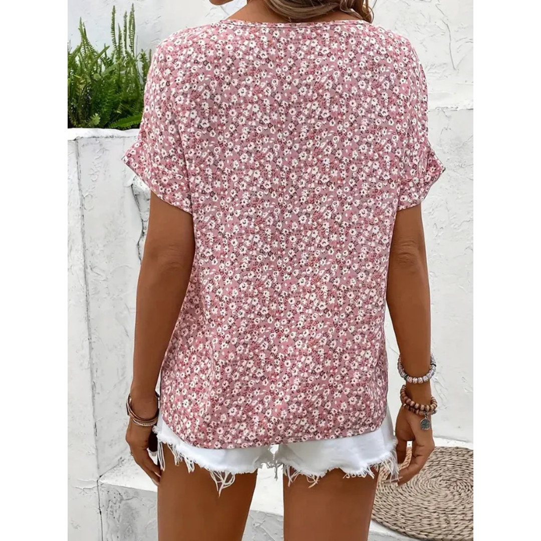 Ingrid | Damen Sommer Bluse Mit Blumenmuster