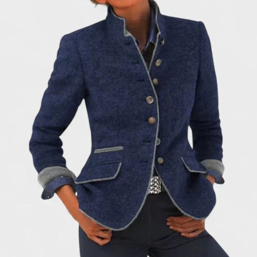 Irene | Damen Blazer mit Stehkragen, Knöpfen und Langarm