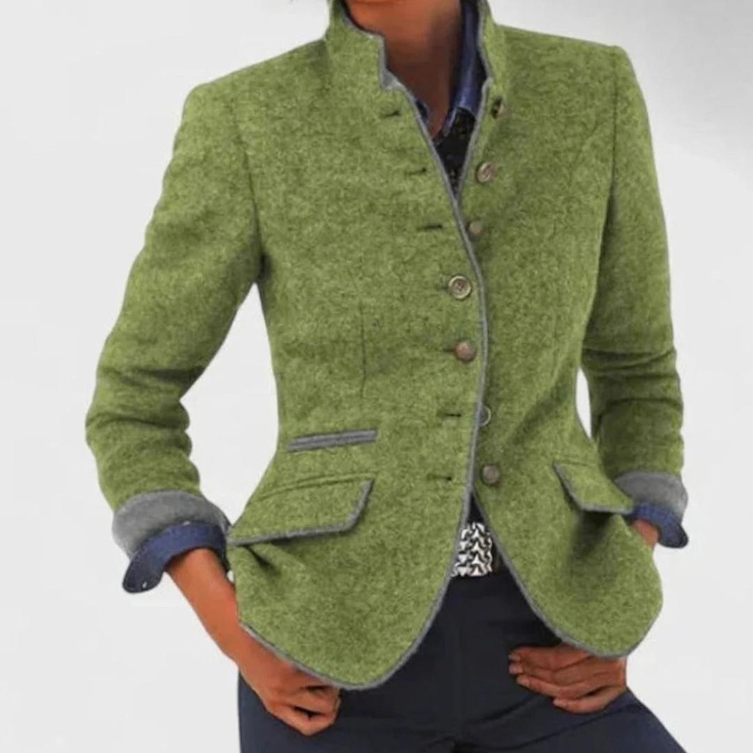 Irene | Damen Blazer mit Stehkragen, Knöpfen und Langarm
