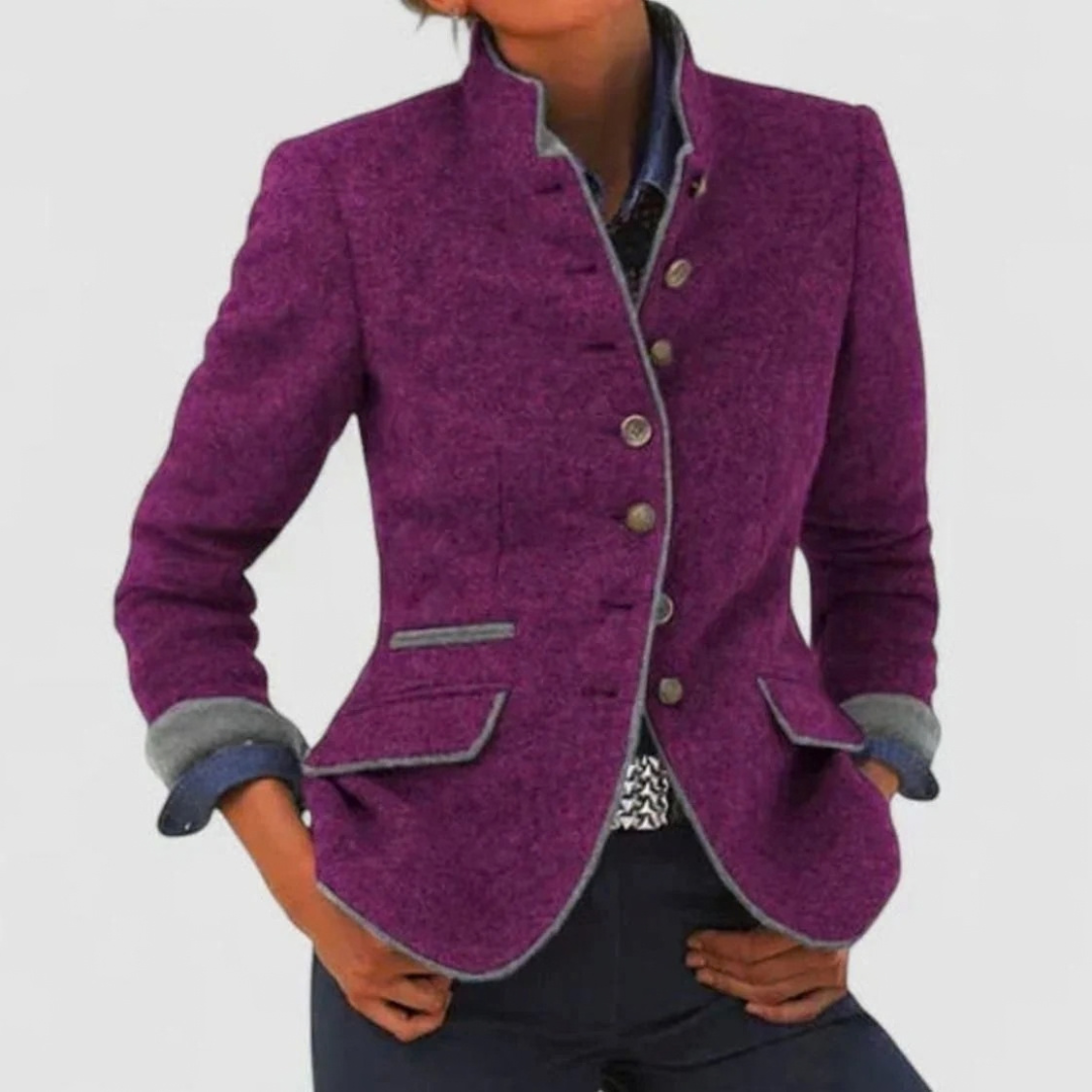 Irene | Damen Blazer mit Stehkragen, Knöpfen und Langarm