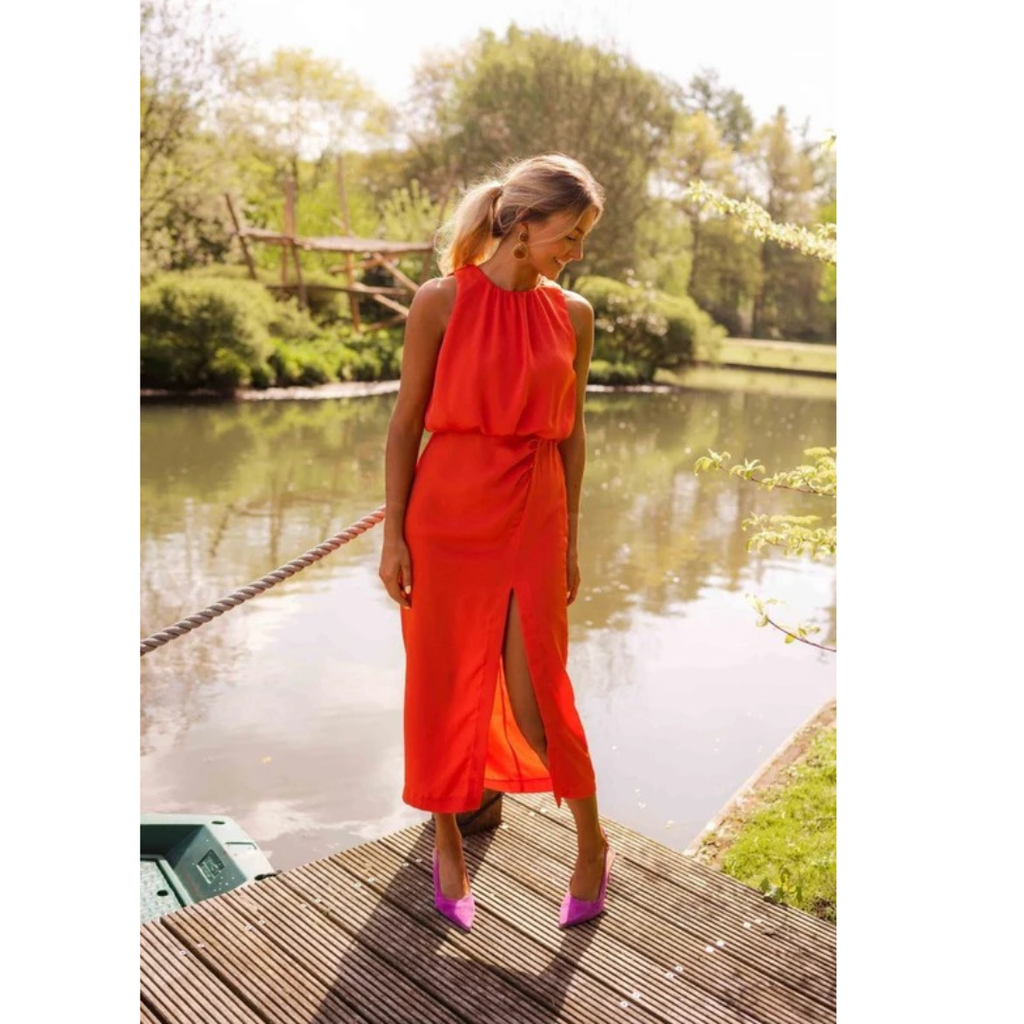 Iris | Damen Schlichtes Sommer Midikleid