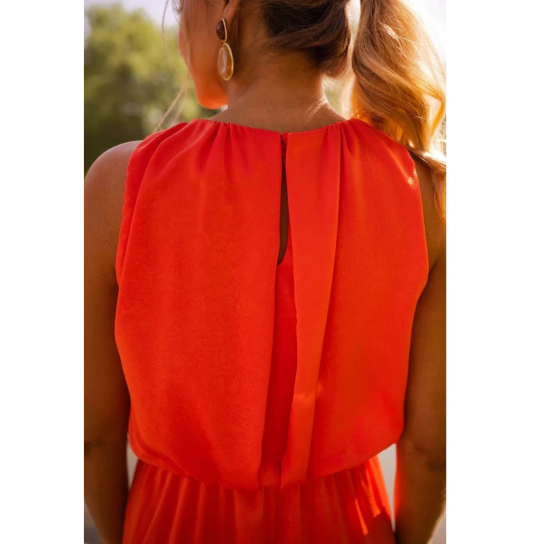Iris | Damen Schlichtes Sommer Midikleid