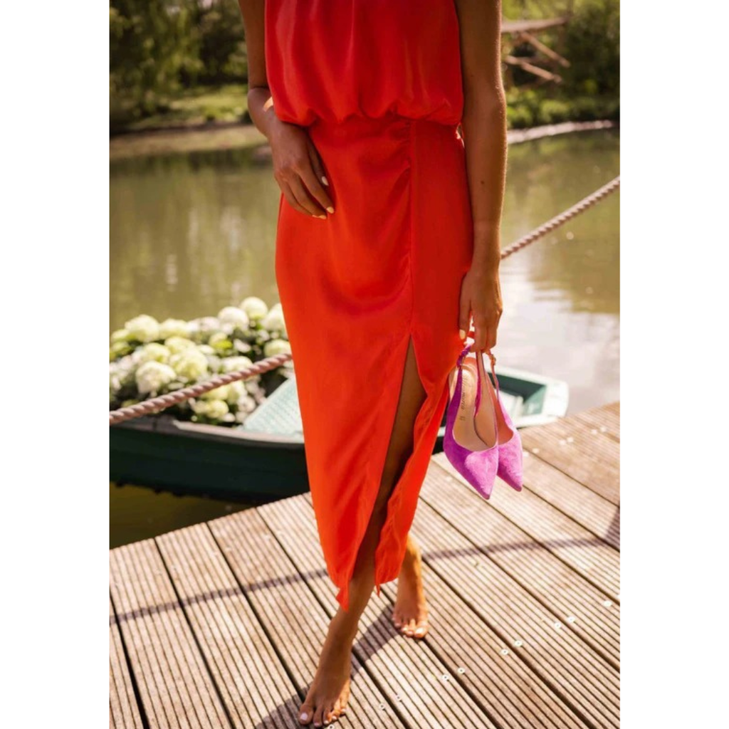 Iris | Damen Schlichtes Sommer Midikleid