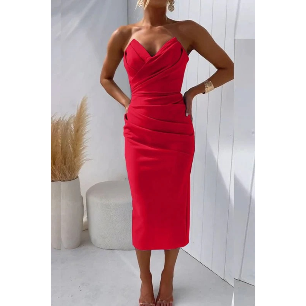Irma | Damen Stilvolles Cocktail Midikleid