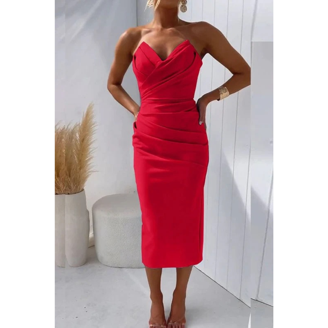 Irma | Damen Stilvolles Cocktail Midikleid