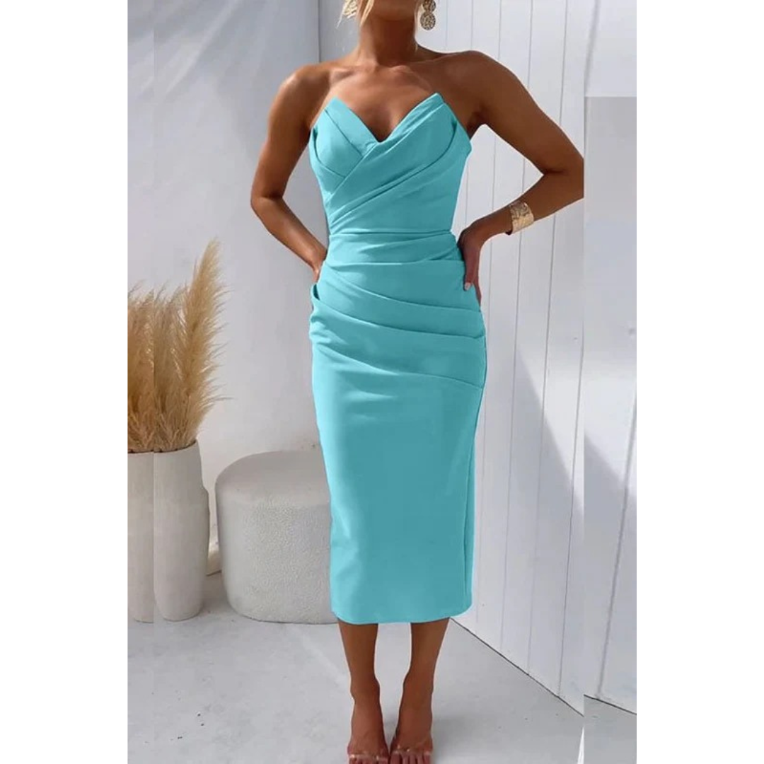 Irma | Damen Stilvolles Cocktail Midikleid