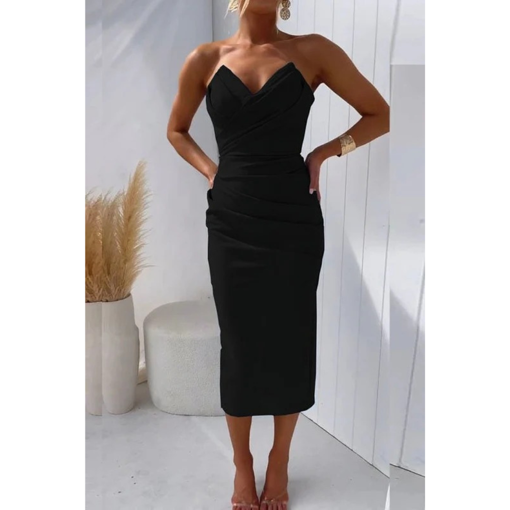 Irma | Damen Stilvolles Cocktail Midikleid