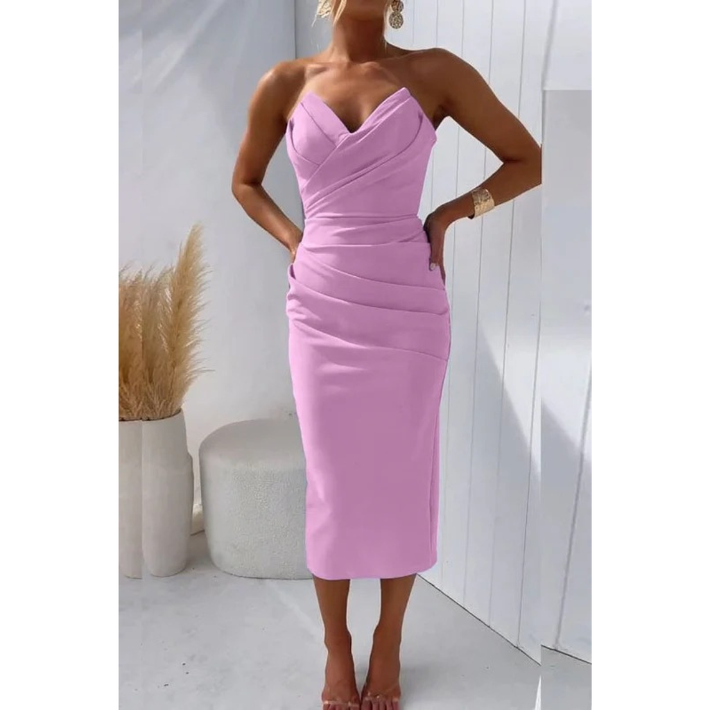 Irma | Damen Stilvolles Cocktail Midikleid