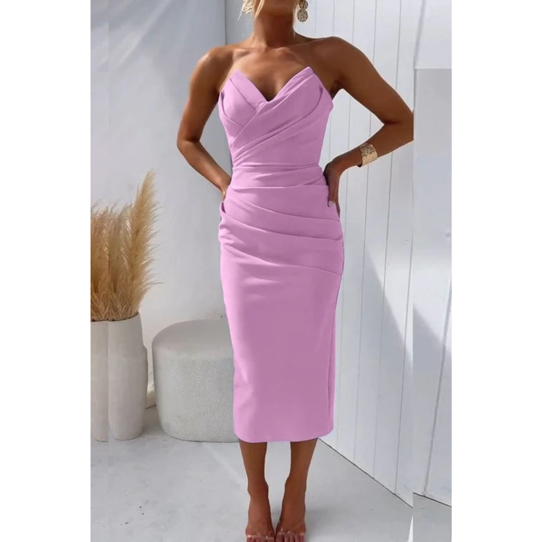 Irma | Damen Stilvolles Cocktail Midikleid