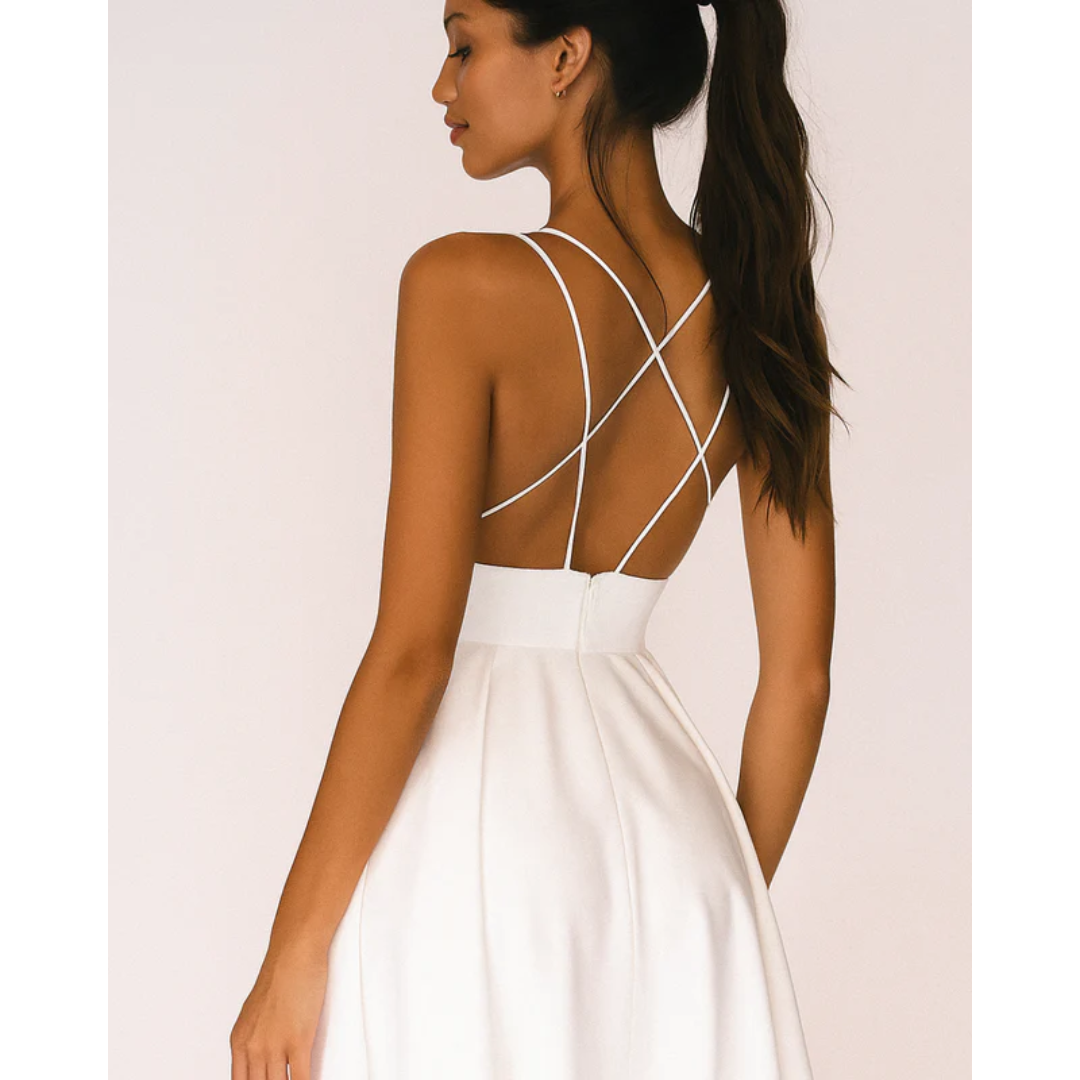 Irmela | Damen Kleid Für Hochzeitsgast In Midi Länge Mit Trägern