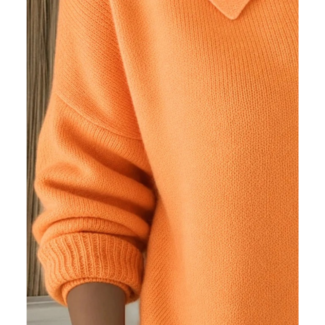 Irmgard | Damen Relaxed Strickjacke mit Hemdkragen