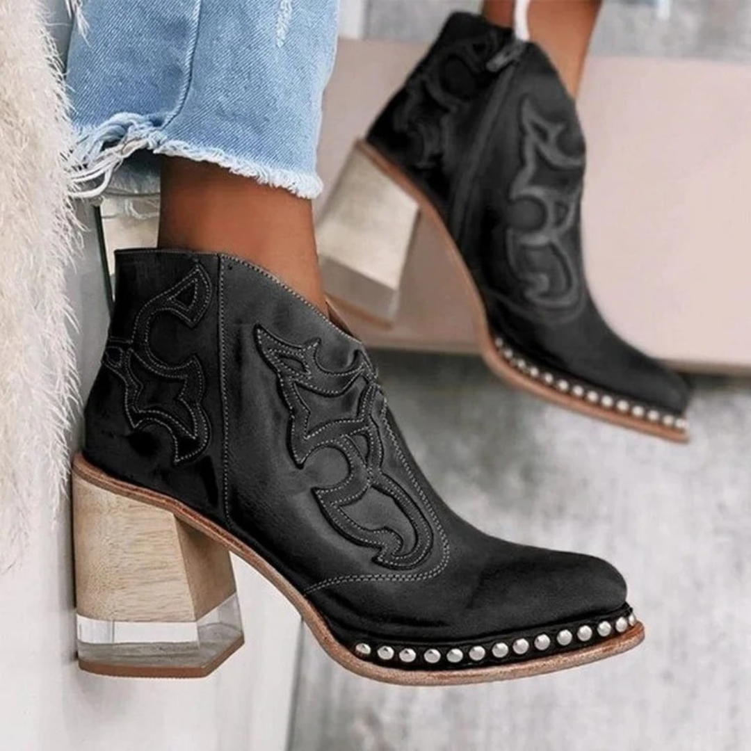 Irmgard | Damen Orthopädische Western Cowboy Stiefeletten
