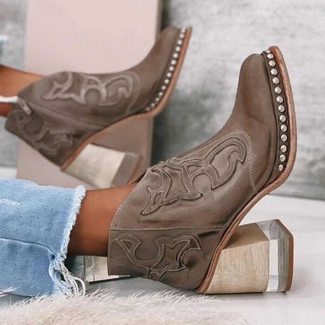 Irmgard | Damen Orthopädische Western Cowboy Stiefeletten