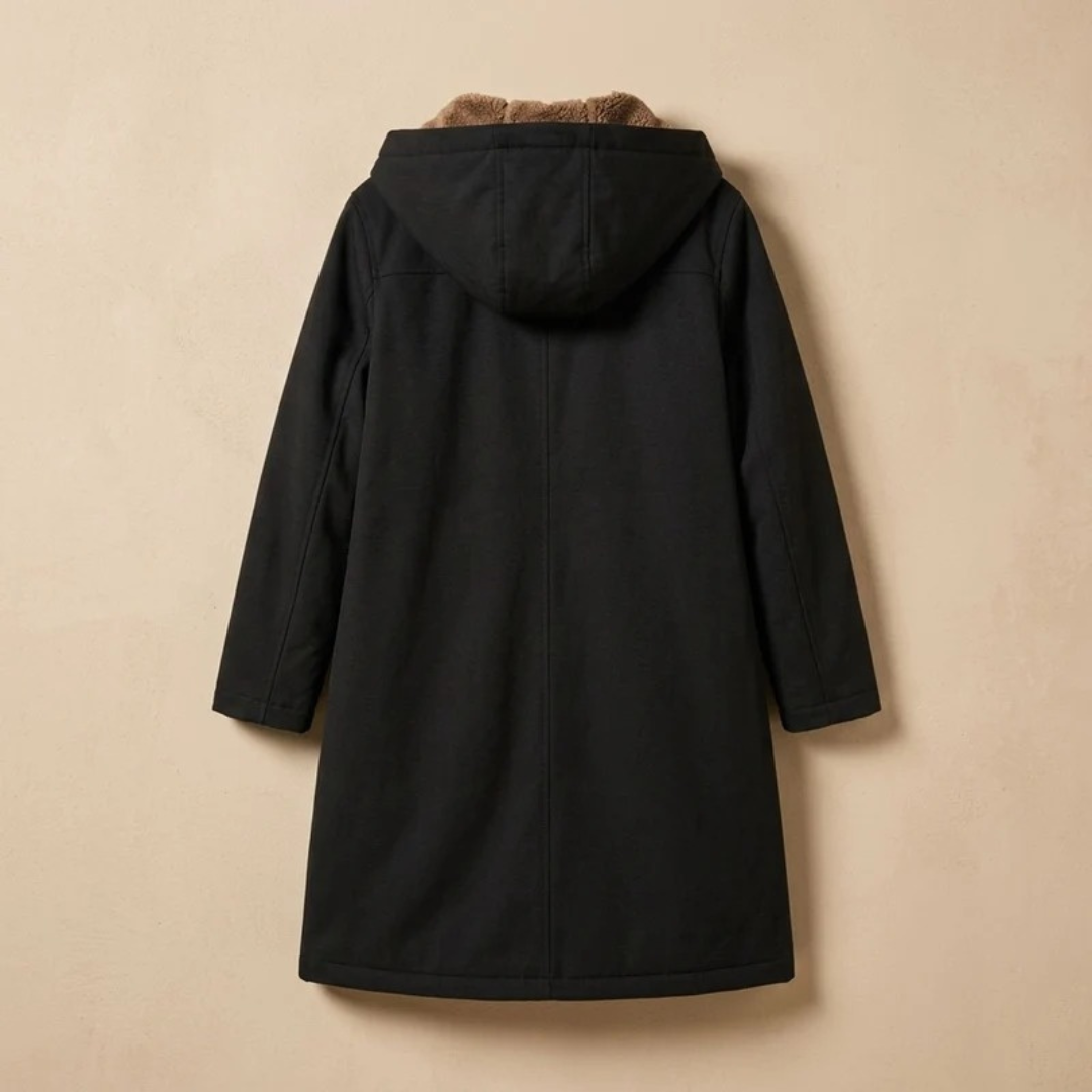 Irmgard | Damen Winterjacke mit Sherpa Futter und Kapuze